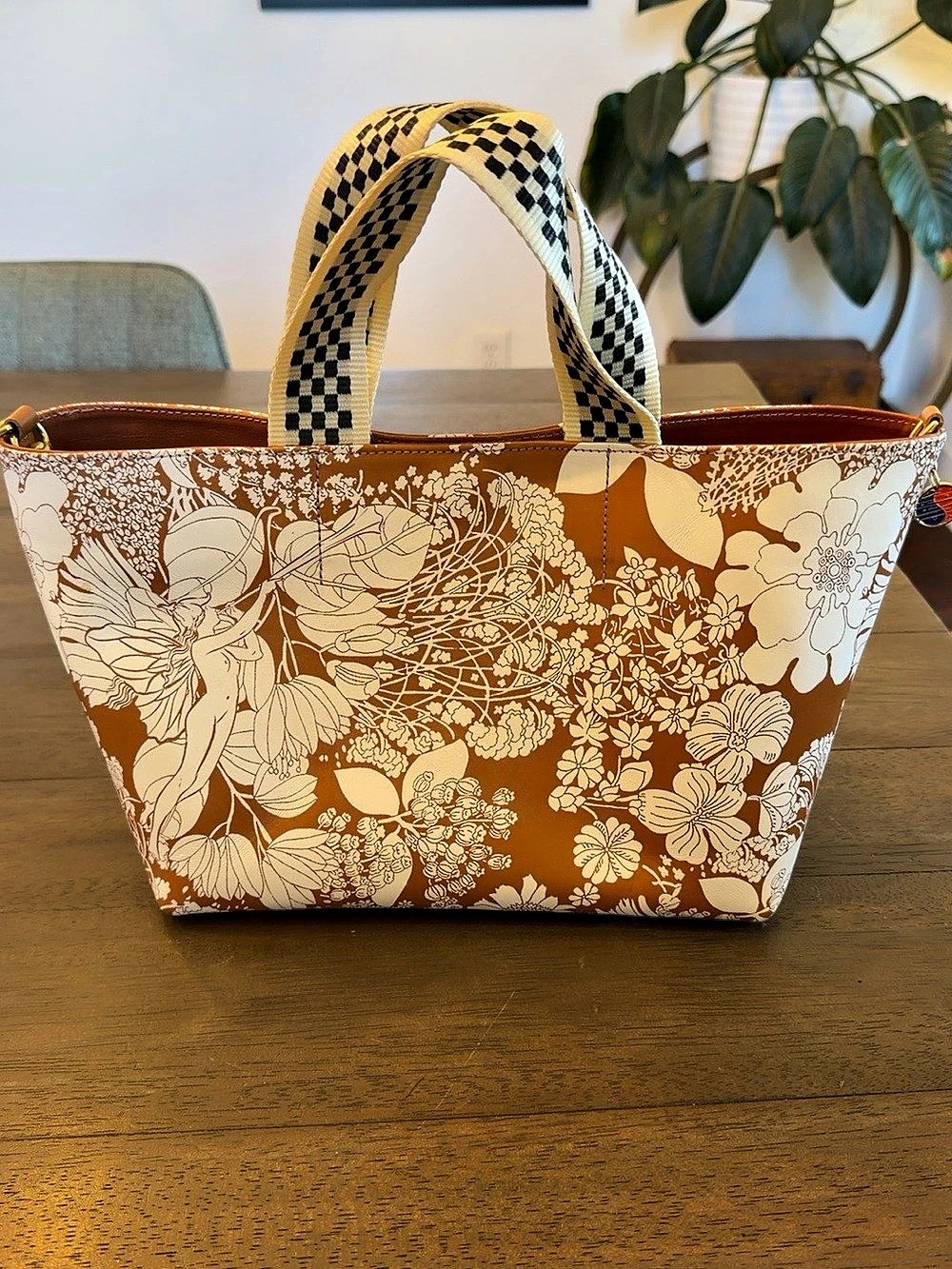 Clare V x MOTHER Petite Bateau Floral Leather Tote Bag Limited Edition